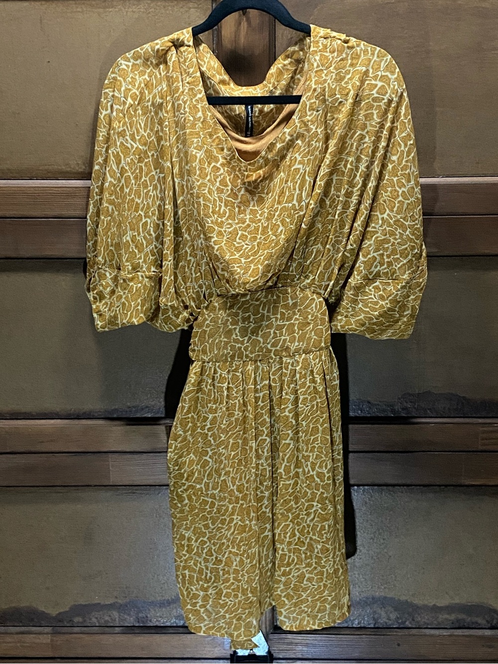 W118 by Walter Baker Mustard Yellow Printed Midi Dress